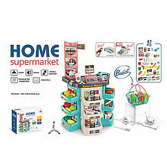 Детский игровой набор "Супермаркет с корзиной" арт. 668-86, свет, звук, 47 предметов,  детский набор магазин