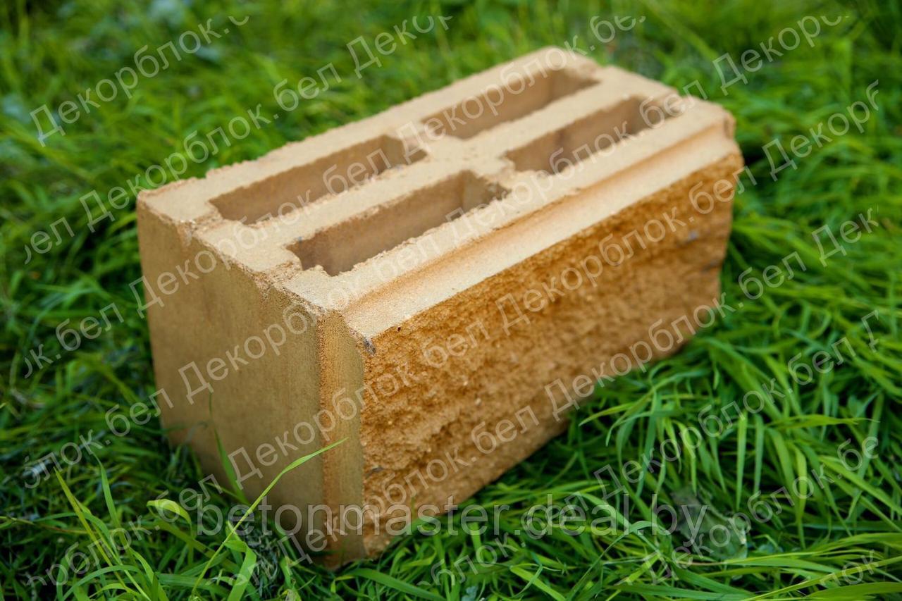 Блок бетонный столбовой для забора "рваный камень" - фото 5 - id-p59224171
