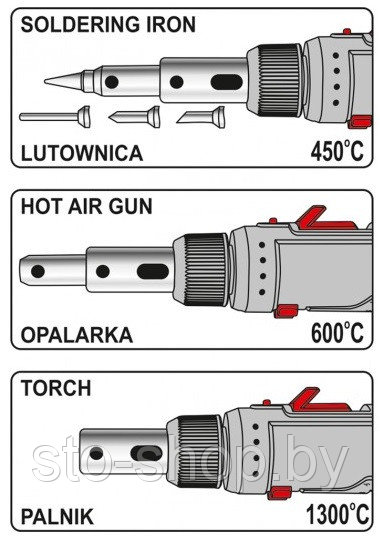 Газовый паяльник набор 3 в 1 Yato YT-36706 30мл (аналоги: DAYREX-23 1/50, DREMEL VersaTip) - фото 4 - id-p9633868