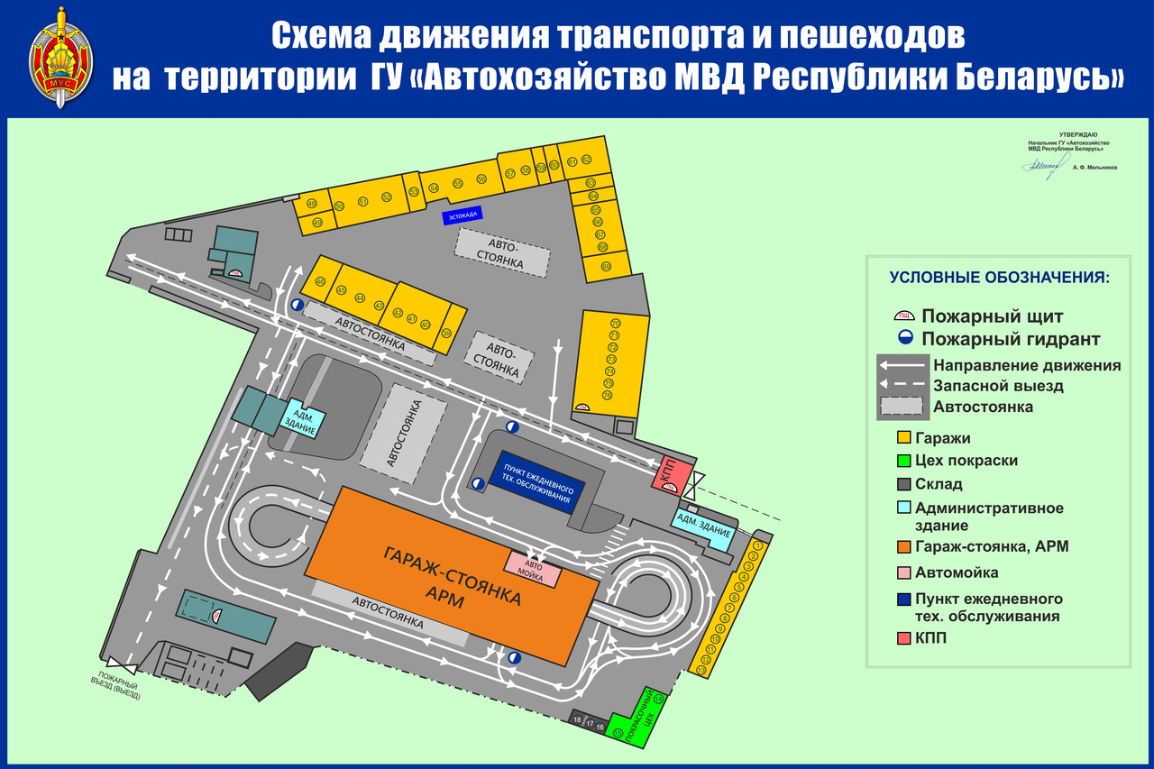 Изготовление схемы движения транспорта по территории