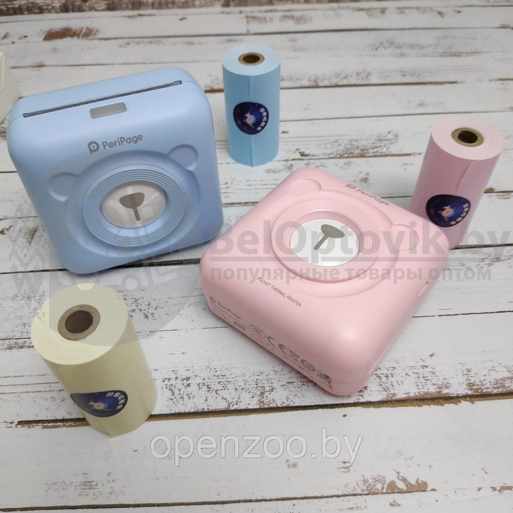 Карманный Bluetooth термопринтер (принтер) Printer PeriPage mini A6 для смартфона Розовый - фото 4 - id-p133757989