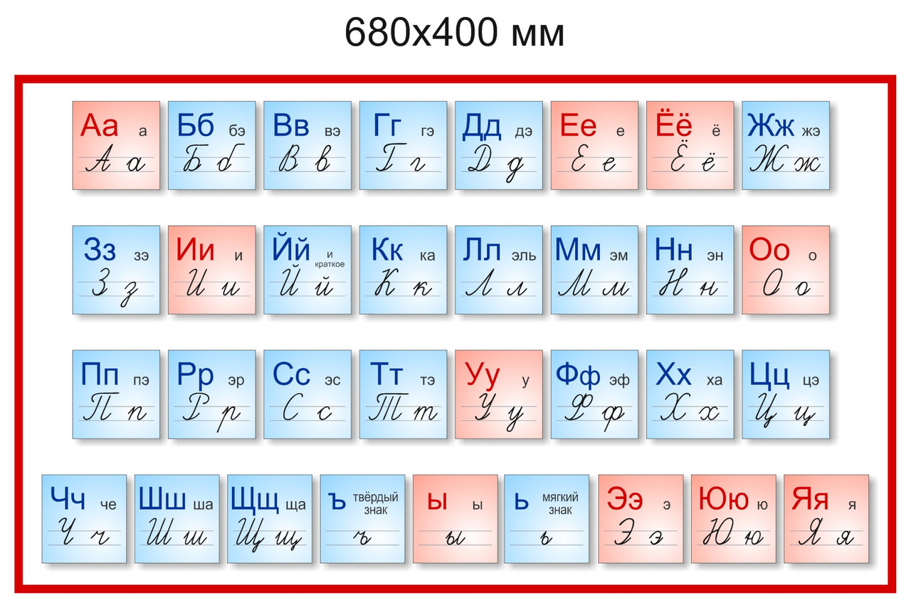 Стенд "Алфавит" русский. 680х400 мм