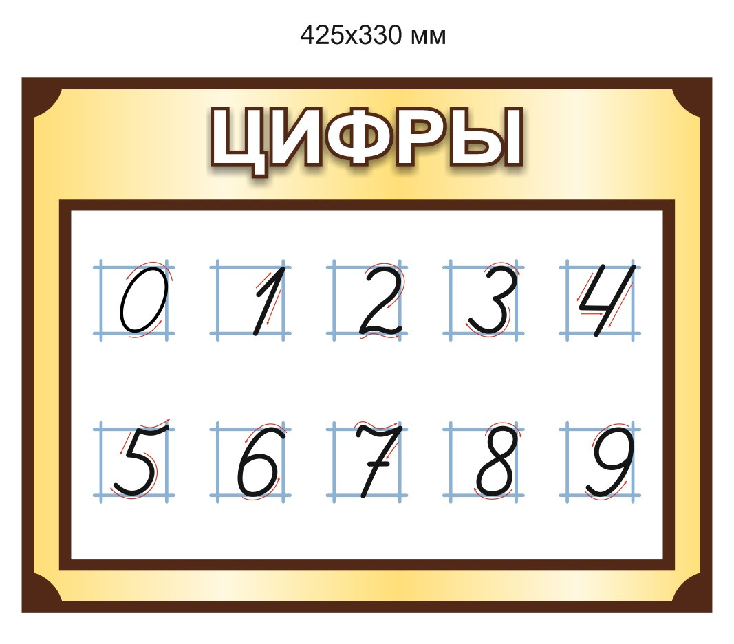 Стенд "Пиши цифры правильно-5" 425х330 мм - фото 1 - id-p133767418
