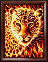 Картина стразами "Огненный леопард"