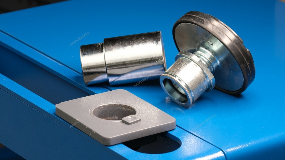 Подъемник ножничный 3,5т, с встроенными адаптерами для SUV авто, 380В (синий) - фото 3 - id-p71863616