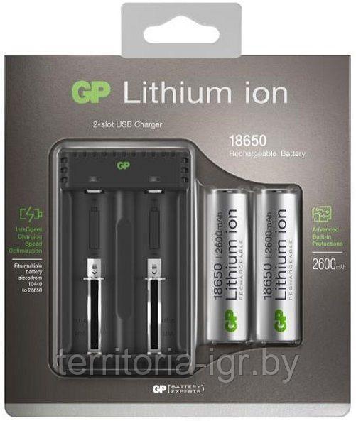 Зарядное устройство + 18650 2шт 2600mAh L211 1865026FPE-2FB2 GP - фото 1 - id-p133769715