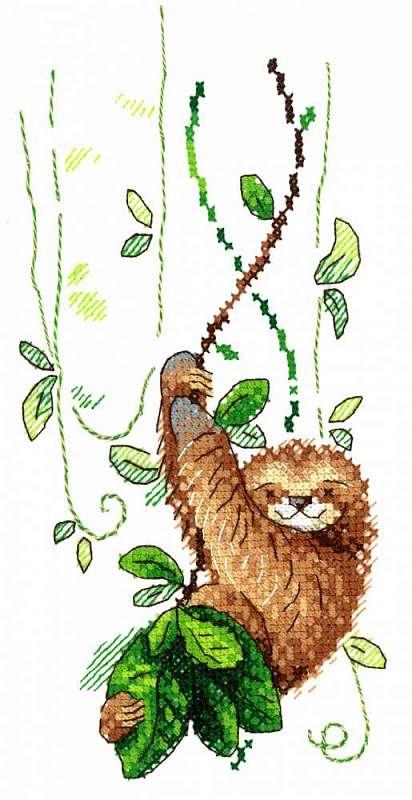 Набор для вышивания крестом «Задорный ленивец». - фото 1 - id-p133775543