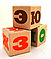 Набор Кубики деревянные неокрашеные Буквы цветные, 9 шт, фото 3