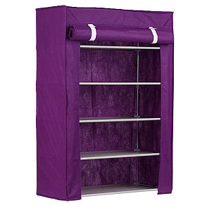 Полка - шкаф (органайзер) для обуви, закрытая  52х23х102 см (6 ярусов, тканевый чехол) Фиолетовый