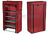 Полка - шкаф (органайзер) для обуви, закрытая  52х23х102 см (6 ярусов, тканевый чехол) Бордовый, фото 6