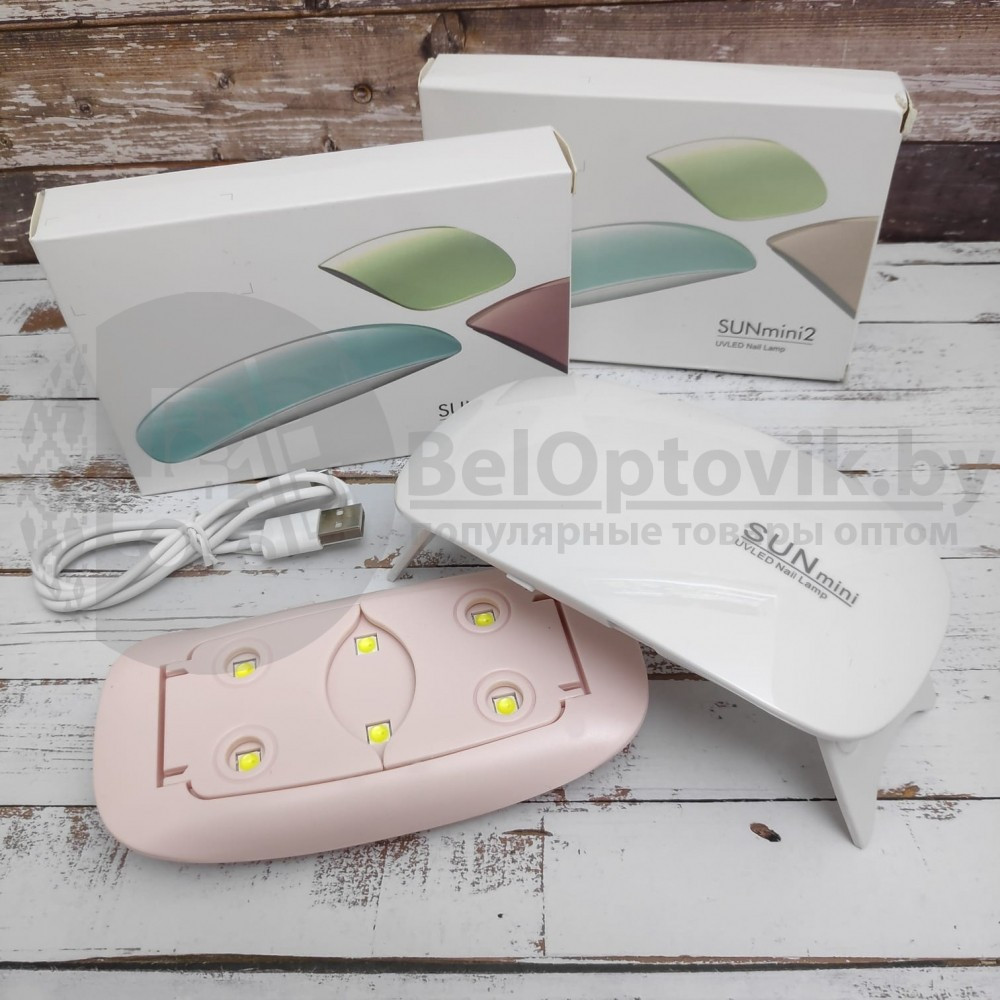 Портативная mini лампа для маникюра/педикюра гель-лак SUN mini 6 Вт Розовая - фото 2 - id-p133809108