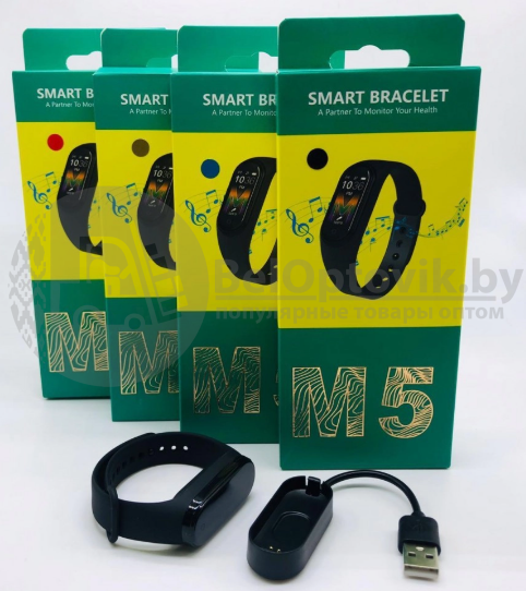 Фитнес-браслет Smart М5 с функцией тонометра Красный - фото 10 - id-p133809279