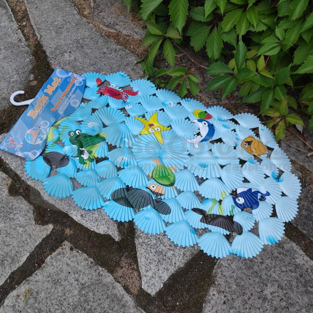 Противоскользящий силиконовый коврик для ванной с присосками Bath Mat Vogue Environmental Летний сад - фото 6 - id-p133809281
