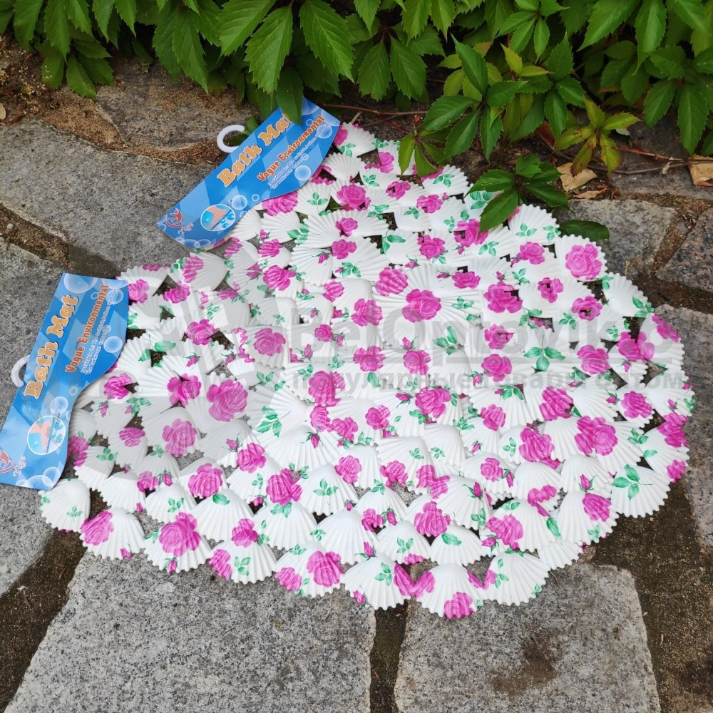 Противоскользящий силиконовый коврик для ванной с присосками Bath Mat Vogue Environmental Летний сад - фото 7 - id-p133809281