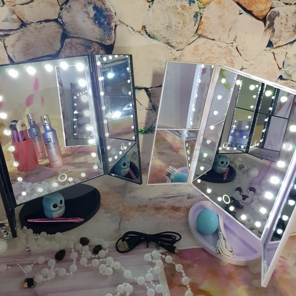 НОВИНКА Зеркало Superstar Magnifying Mirror для макияжа с LED-подсветкой Розовое - фото 6 - id-p133809297