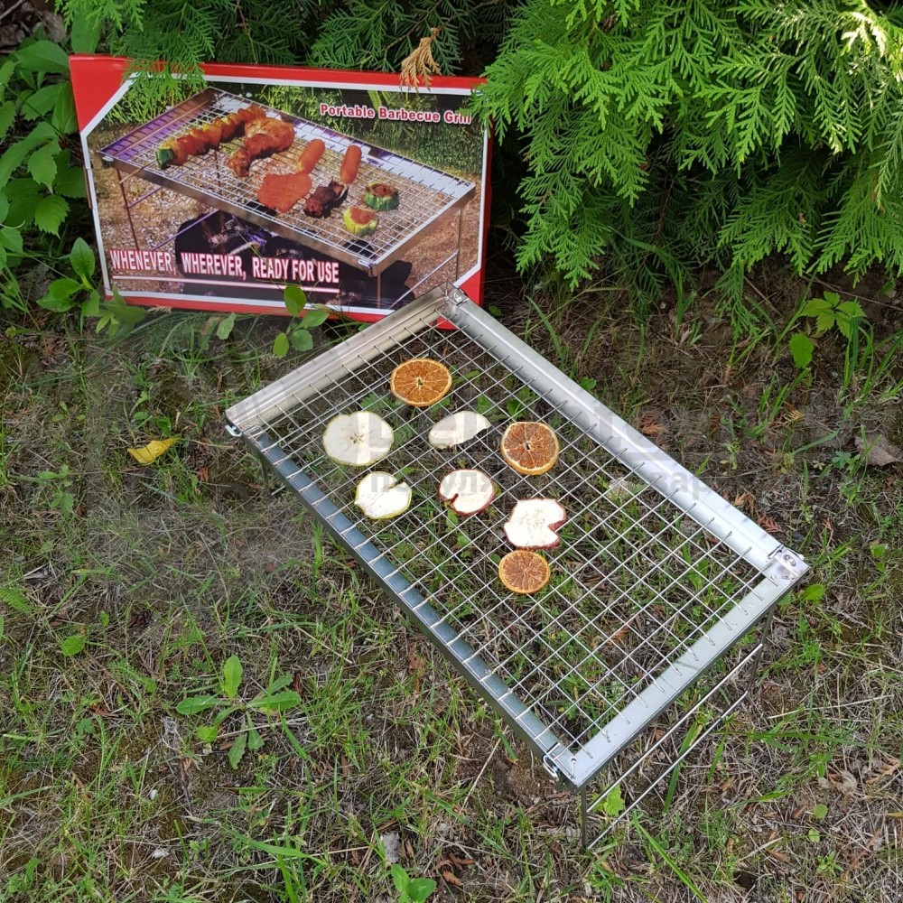 Мангал - барбекю (решетка) Portable Barbecue Grill металлический с решеткой гриль. Складной, портативный - фото 5 - id-p133809320