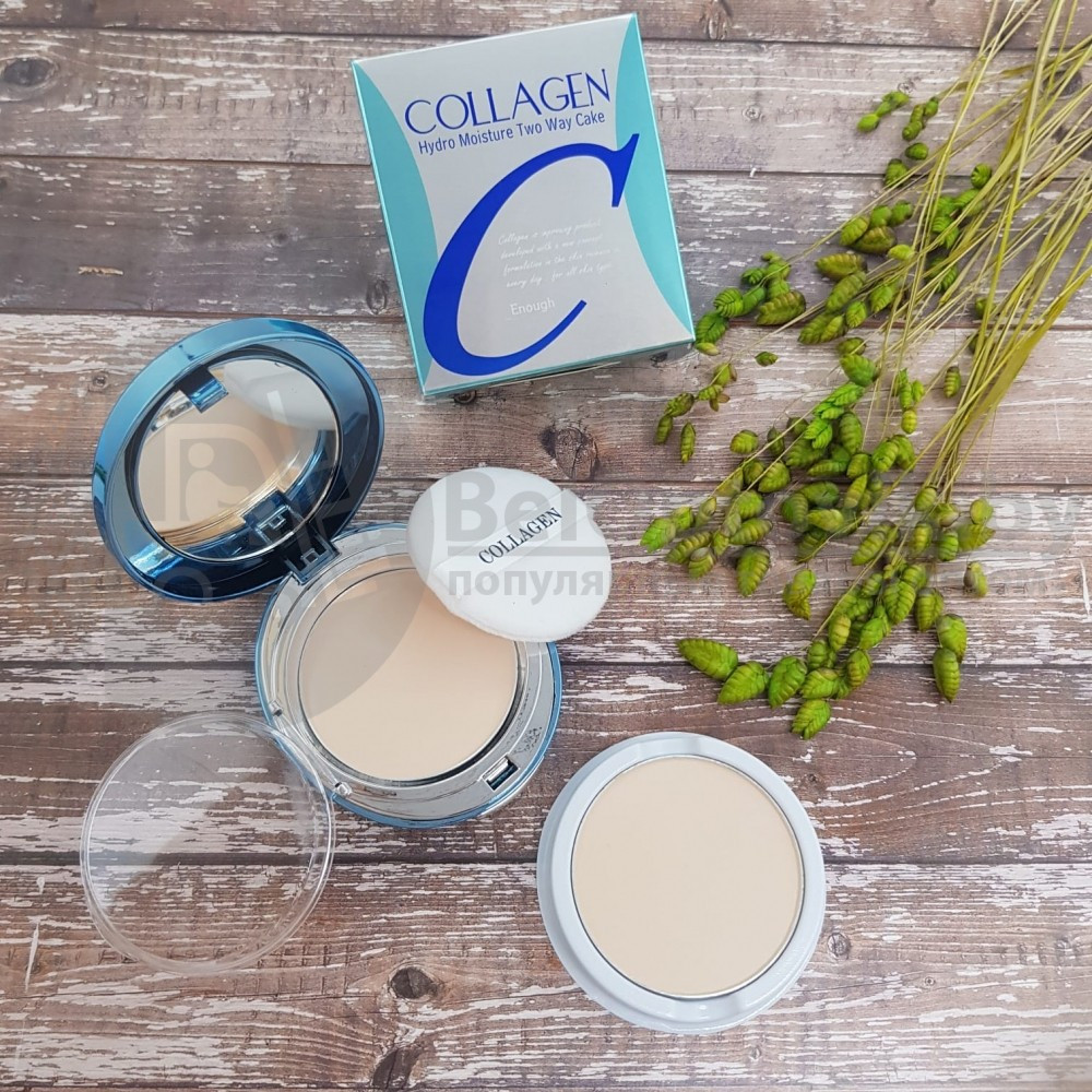 Ликвидация Увлажняющая пудра с коллагеном со сменным блоком Enough Collagen Hydro Moisture Two Way Cake SPF - фото 4 - id-p133809374