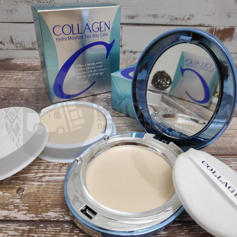 Ликвидация Увлажняющая пудра с коллагеном со сменным блоком Enough Collagen Hydro Moisture Two Way Cake SPF - фото 9 - id-p133809374