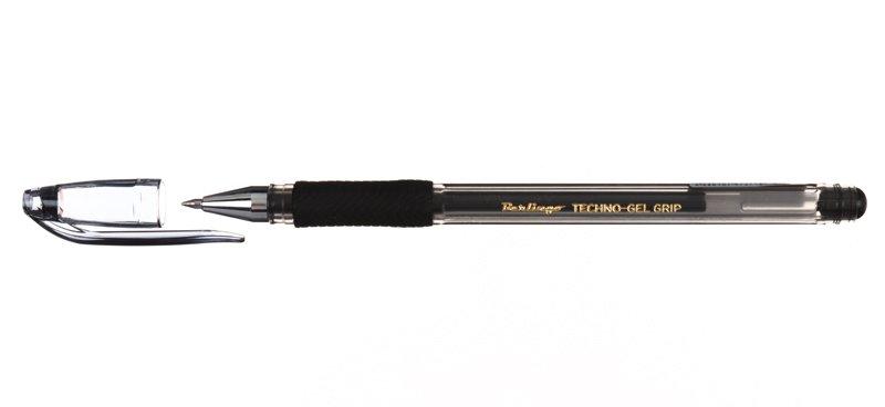 Ручка гелевая Berlingo Techno-Gel Grip корпус дымчатый, стержень черный - фото 1 - id-p133811760