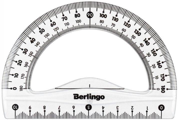 Транспортир Berlingo 10 см, 180°, прозрачный - фото 2 - id-p133811779