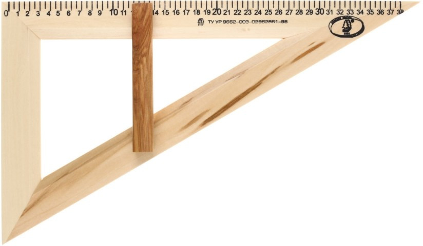 Треугольник деревянный «Красная звезда Можга» 40 см, 30°, с держателем - фото 2 - id-p133811945