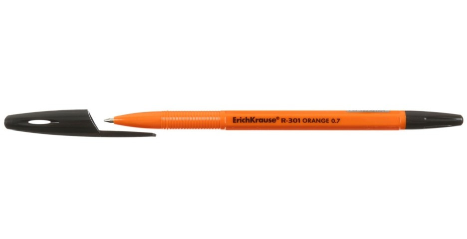 Ручка шариковая Erich Krause R-301 Orange Stick корпус оранжевый, стержень черный - фото 1 - id-p133811989