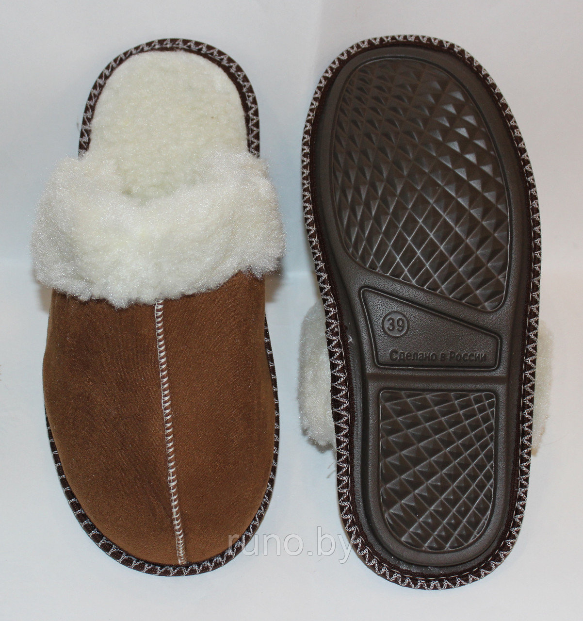 Тапки (шлепки) утепленные шерстяные из овечьей шерсти р.35-44