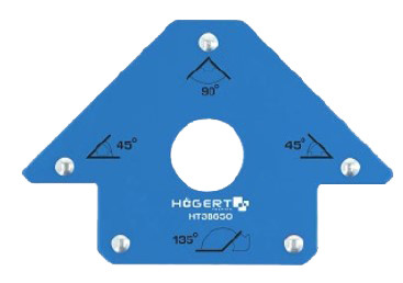 Угольник магнитный для сварочных работ на 4 угла, усилие 22,5кг, 155*102*18, HOEGERT