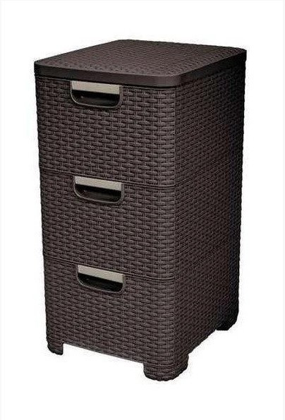 Комод Х3 STYLE RATTAN DRAWER, темно-коричневый - фото 1 - id-p133865738