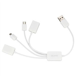 USB адаптер Qumo UNIQ-2AR USB - USB+micro USB+mini USB+кардридер microSD(T-flash)/M2