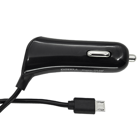 Автомобильное зарядное устройство EXPERTS CH-220 с кабелем micro USB (2.4 A), черное - фото 2 - id-p61489041