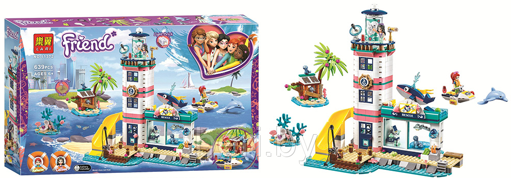 11372 Конструктор Lari Friends "Спасательный центр на маяке", 639 деталей, (Аналог LEGO Friends 41380) - фото 4 - id-p133648725