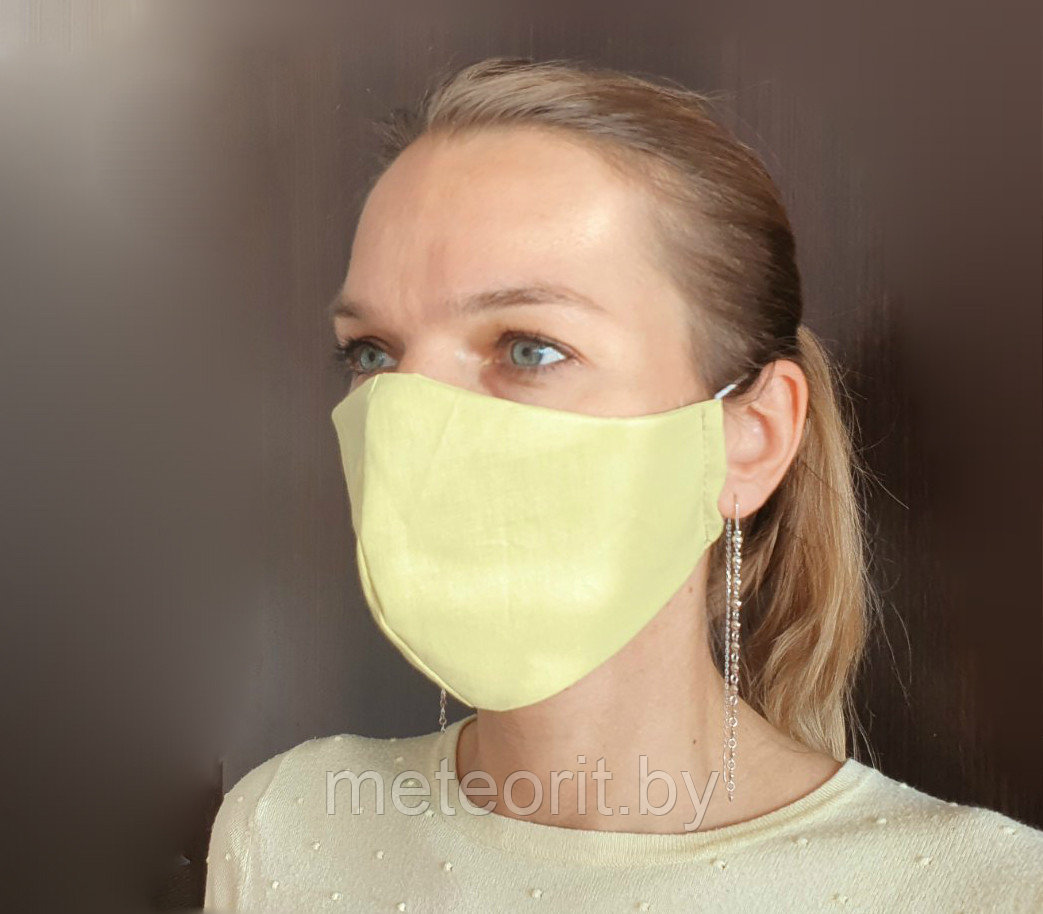 Повязка(маска) защитная многоразовая фигурная (х/б), салатовый - фото 1 - id-p133882019