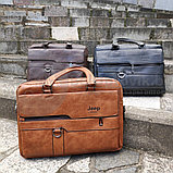 Стильная сумка - портфель для документов Jeep Buluo n.8012 Темно-коричневая, фото 5
