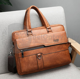Стильная сумка - портфель для документов Jeep Buluo n.8012 Светло-коричневая