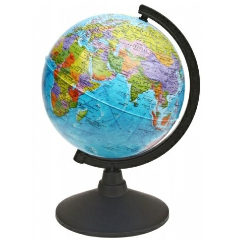 Глобус Globen D 120 мм с политической картой Земли, детский обучающий развивающий глобус настольный игрушка