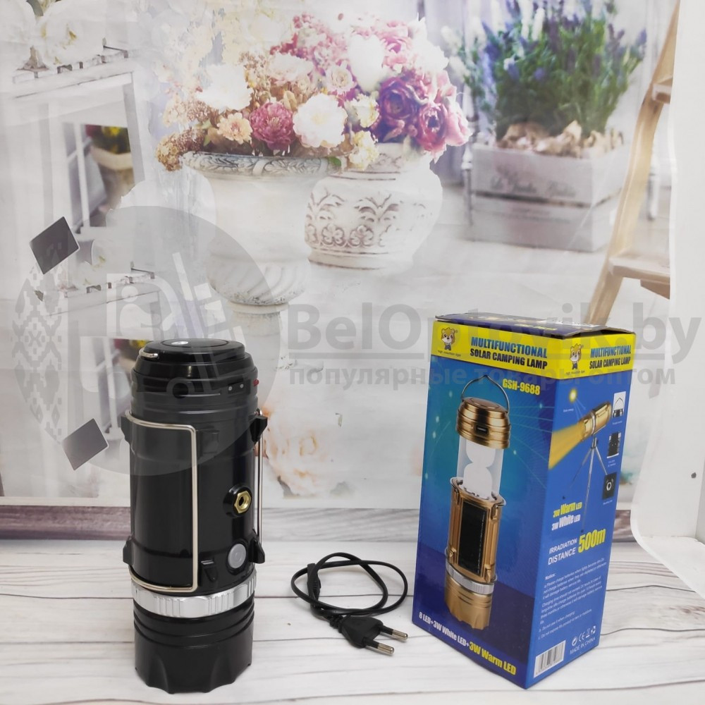 Универсальный складной кемпинговый фонарь Solar Camping Lamp GSH 9688 с солнечной панелью. Чемпион Лучшее - фото 4 - id-p133889902