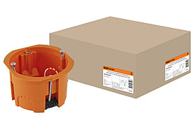 Установочная  коробка СП D65х45мм, саморезы, пл. лапки, оранжевая, IP20,  TDM/100