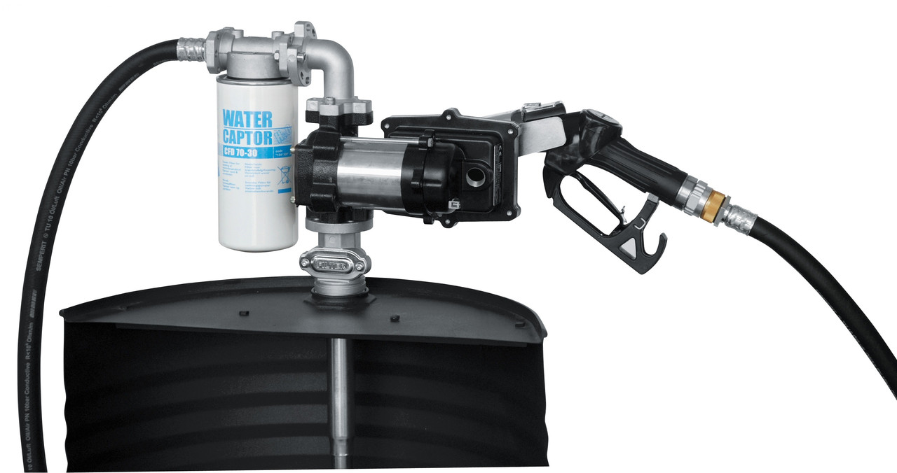 Drum EX50 12V ATEX - Бочковой ком-кт для бензина: э/насос, фильтр, авт.пист., каб. питания, 50 л/мин