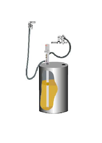 Комплект для откачки масла из бочки 205 л с насосом PM4, коэф. сжатия 3:1, монтаж на бочку - фото 1 - id-p133352976