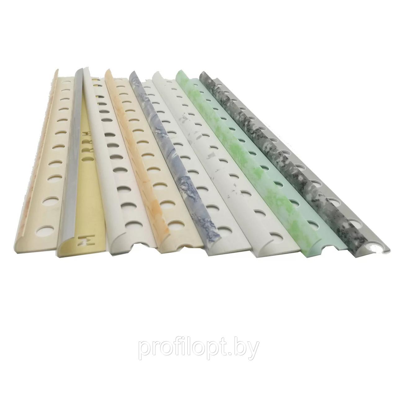 Уголок для плитки наружный ПВХ 10 мм, Белые и цветные, 250 см