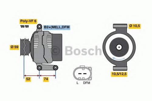 Генератор Bosch 0124325053 (CA1700) - фото 2 - id-p133095099