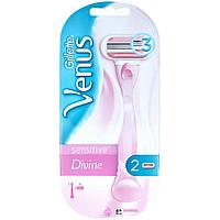 Gillette Venus Divine Sensitive с 2 кассетами Бритва / Станок для бритья женский