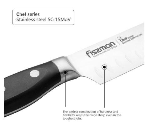 Нож FISSMAN 2408 CHEF Сантоку 14см (5Cr15MoV сталь) - фото 2 - id-p133936078