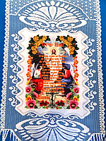 Рушник на крест жаккардовый с цветной печатью