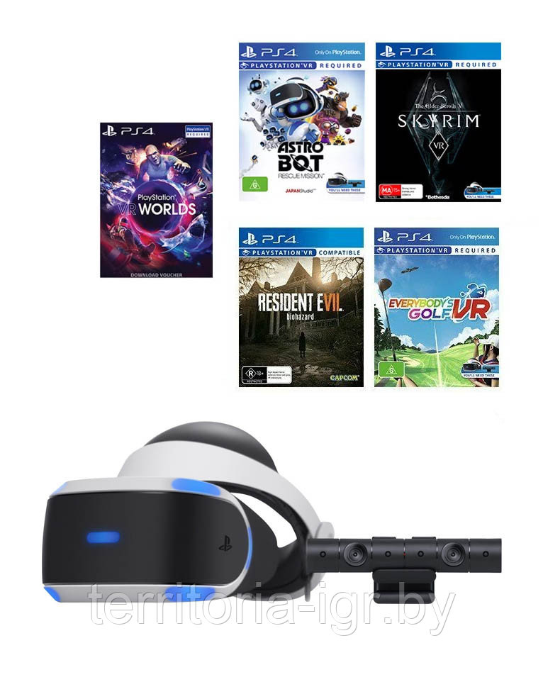 Шлем виртуальной реальности VR v2 Mega Pack 2 Sony PlayStation 4+Камера+5 Игр - фото 2 - id-p115779131