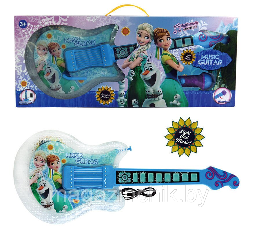 Детская гитара с микрофоном Холодное сердце 8993, 58 см - фото 1 - id-p133949515