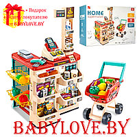Игровой набор с тележкой супермаркет Supermarket HOME 668-78 в комплекте 48 предметов, фото 1