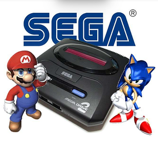 Игровая приставка Sega Mega Drive 2 16 bit (Сега Мегадрайв) 5 встроенных игр, 2 джойстика.