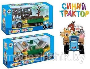 Синий трактор с домашними животными EN1002